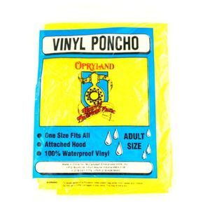 Vintage Vinyl Poncho OpryLand Adult Waterproof Yellow NEW